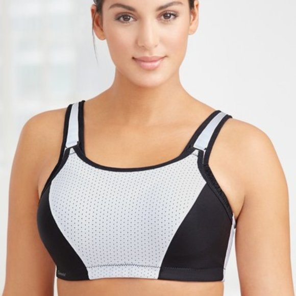 Glamorise SPORT Bra 42C BOUNCE-CONTROL Wicks-U-Dry! PADDED-STRAPS White NEW - Picture 12 of 15